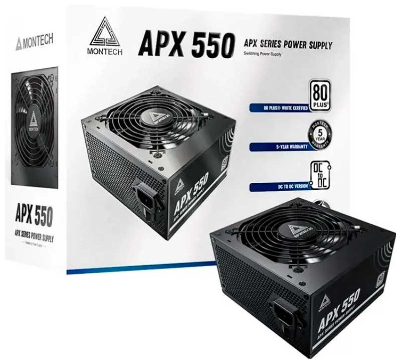 Изображение товара Блок питания Montech ATX 550W APX 550 активный PFC 80 PLUS