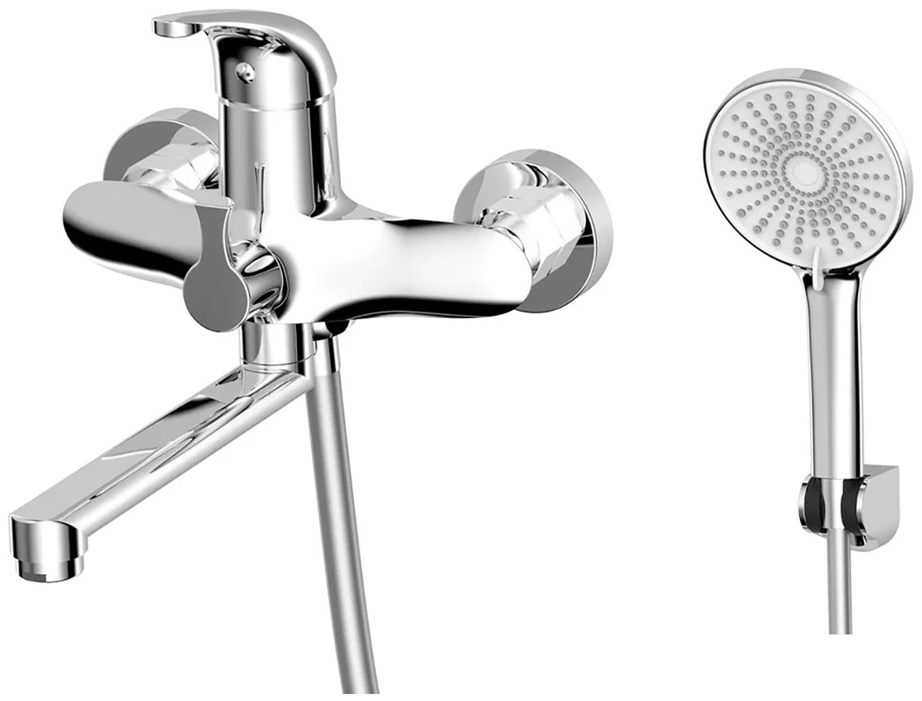 Изображение товара Смеситель для ванны AWP Agura (S0717C) с коротким поворотным изливом 200 мм, хром