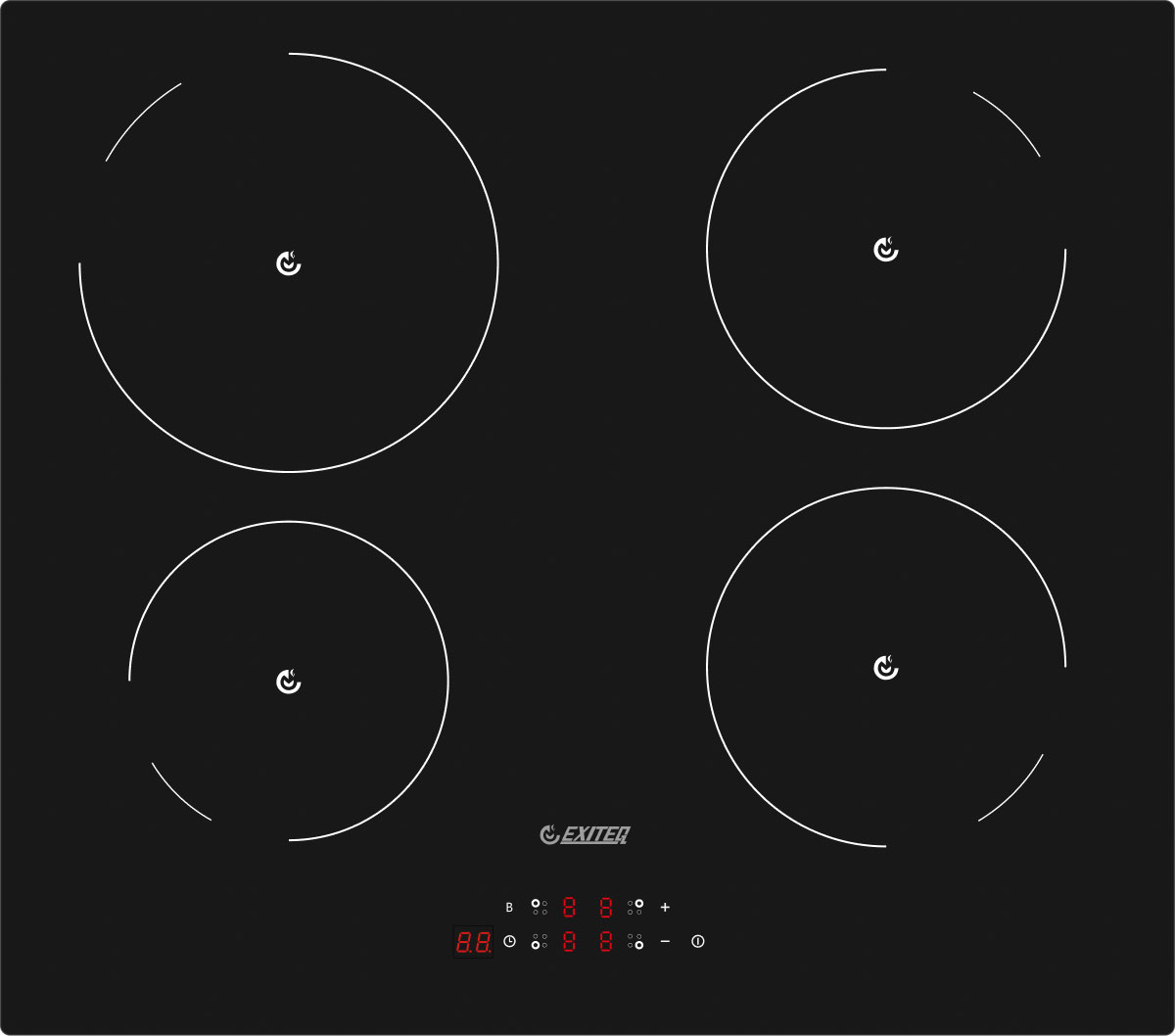 Изображение товара Электрическая варочная панель Exiteq EXH-510IB 4 индукционные конфорки сенсорная стеклокерамика