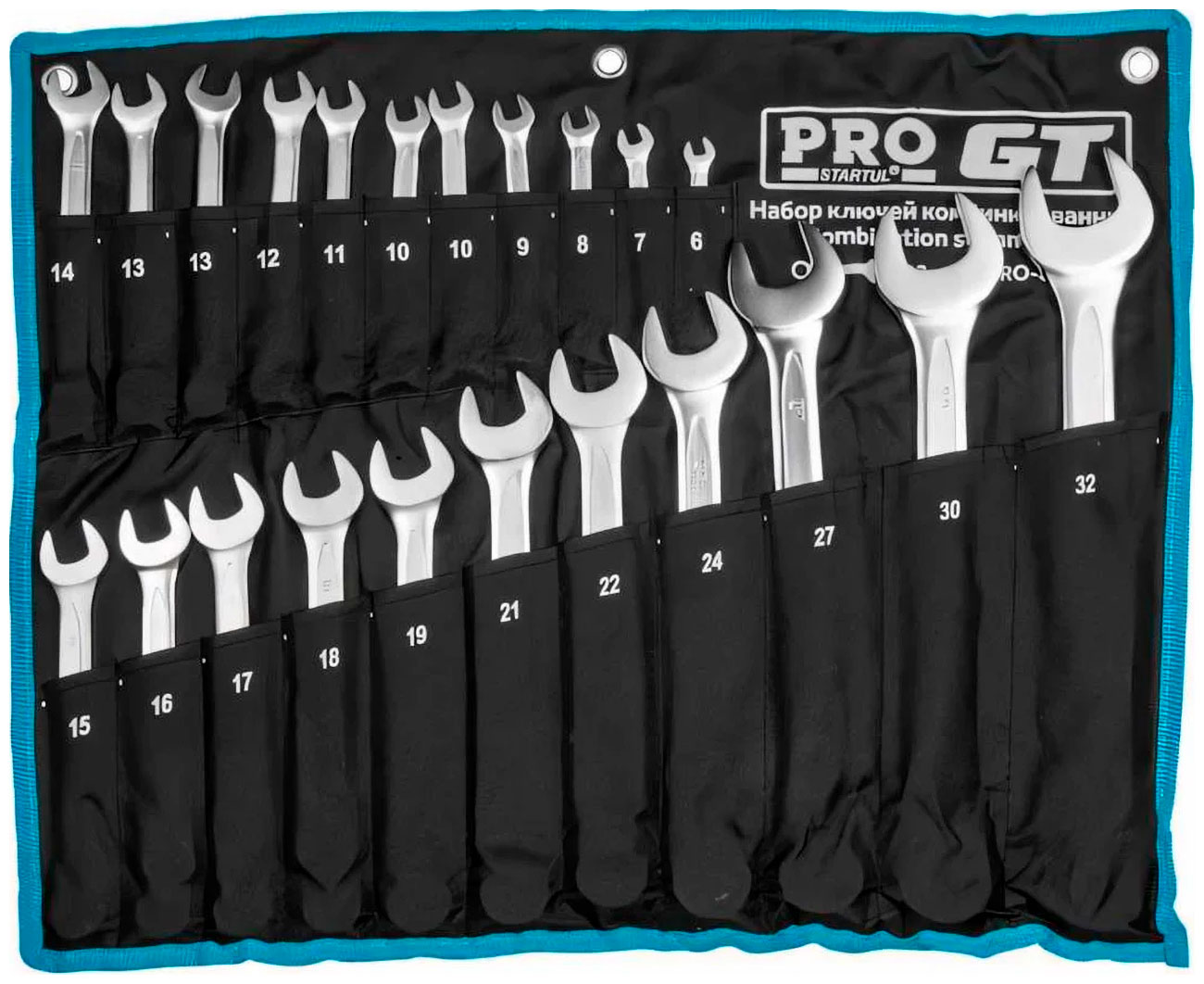 Изображение товара Набор комбинированных ключей Startul 6-32мм 22шт профессиональный