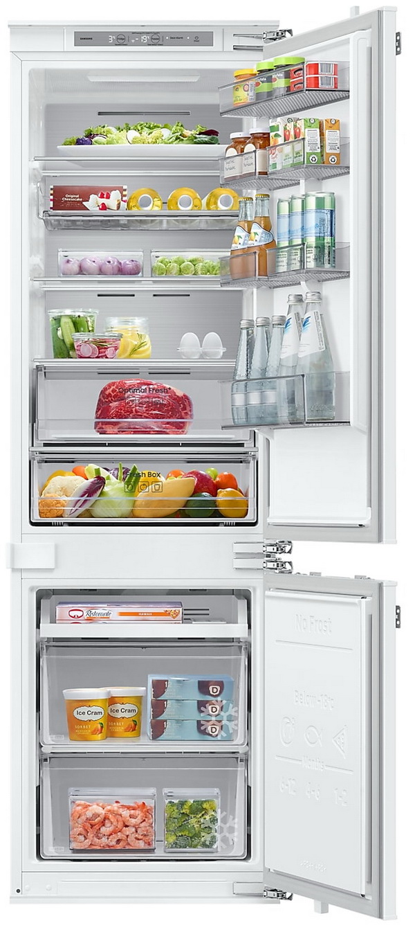 Изображение товара Встраиваемый двухкамерный холодильник Samsung BRB80F26ADF0EO белый с системой No Frost