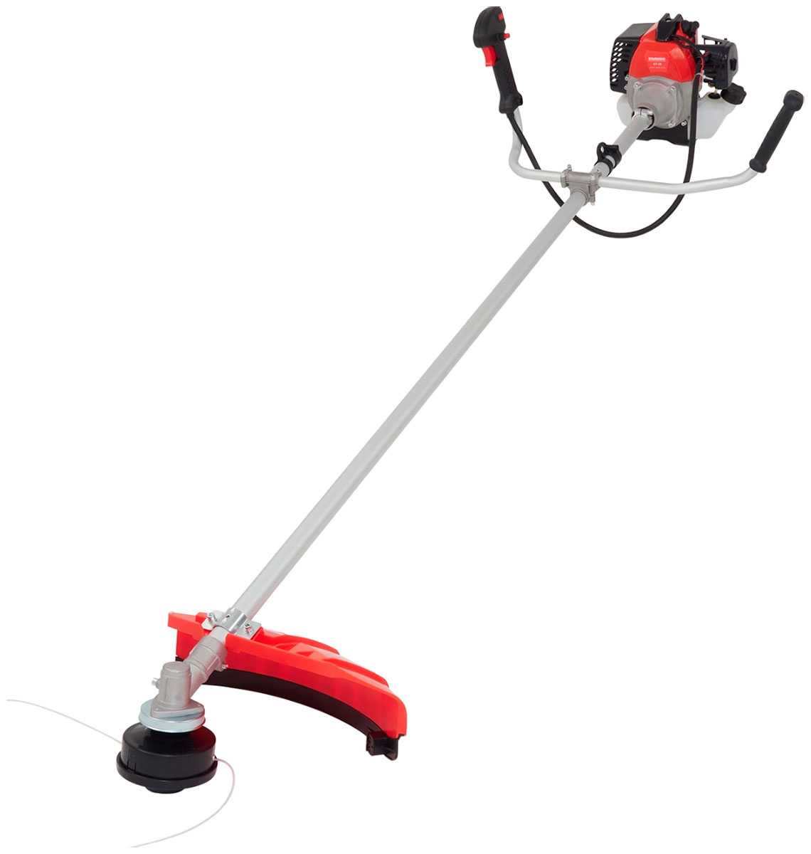 

Триммер бензиновый Starwind GT-33 (800Вт, 1.1л.с., неразборная штанга, реж.эл.:леска/нож, 2 коробки), Черный/красный