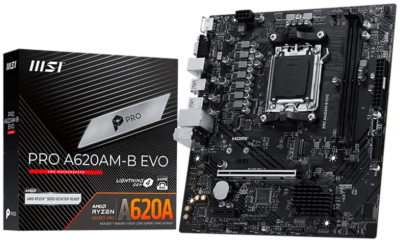

Материнская плата MSI PRO A620AM-B EVO (AM5, mATX), Черный