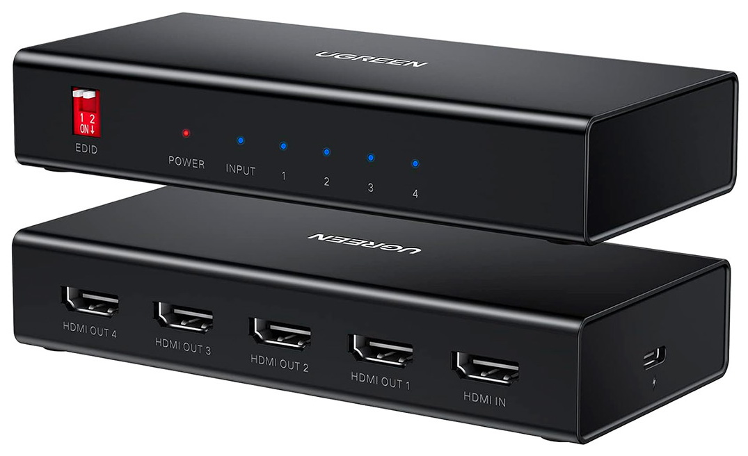 Изображение товара Сплиттер Ugreen CM570, 4Kx60Hz, HDMI 2.0 1-4, черный (90514) Изображение товара Сплиттер Ugreen CM570, 4Kx60Hz, HDMI 2.0 1-4, черный (90514)