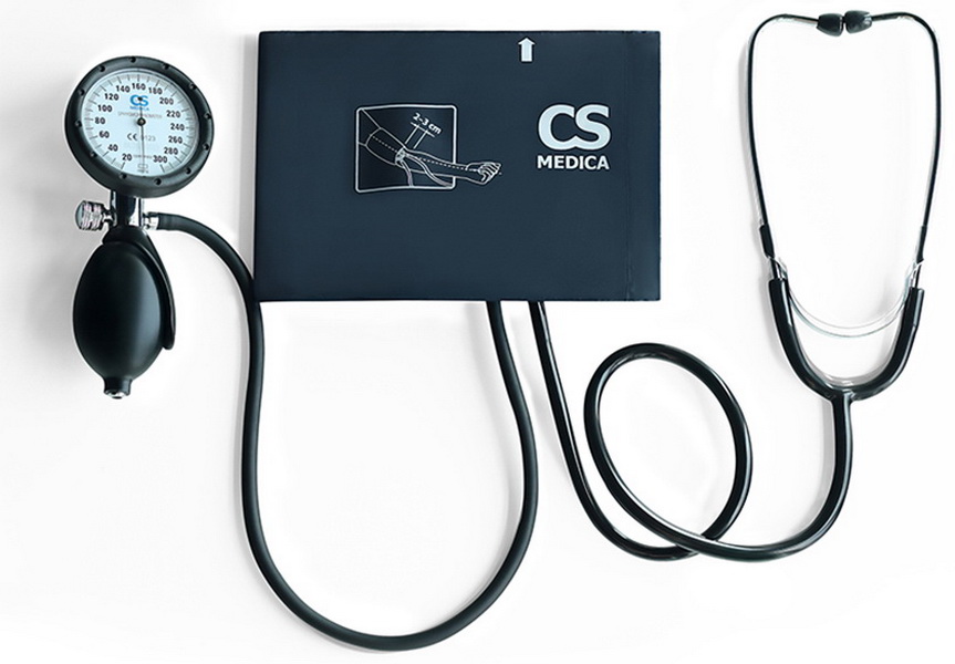 Изображение товара Тонометр CS Medica CS-117 (Со встроенным фонендоскопом манометр совмещен с грушей)