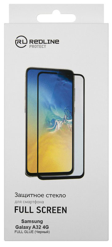 Защитный экран Red Line для Samsung Galaxy A32 4G Full screen tempered glass FULL GLUE черный стекло защитное unbroke samsung galaxy a32 черная рамка