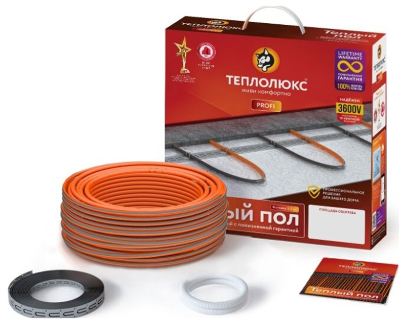 Изображение товара Греющий кабель Теплолюкс ProfiRoll 450-25,0, (комплект теплого пола)