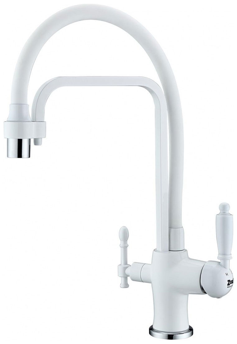 Изображение товара Кухонный смеситель Zorg ZR 342-8 YF WHITE с фильтром 2 в 1
