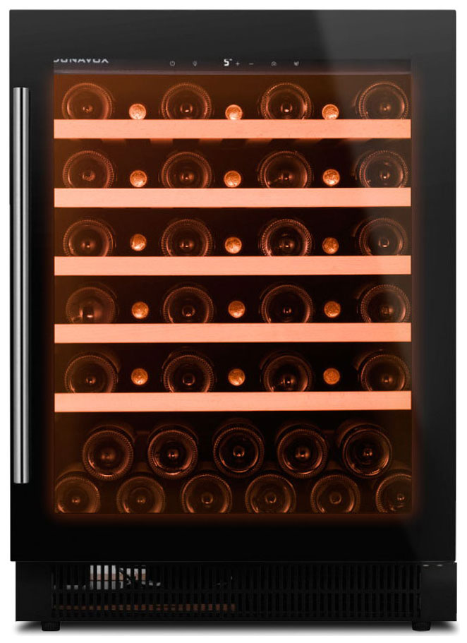 Изображение товара Встраиваемый винный шкаф Dunavox DAUF-46.138B с одной зоной охлаждения и стеклянной дверью