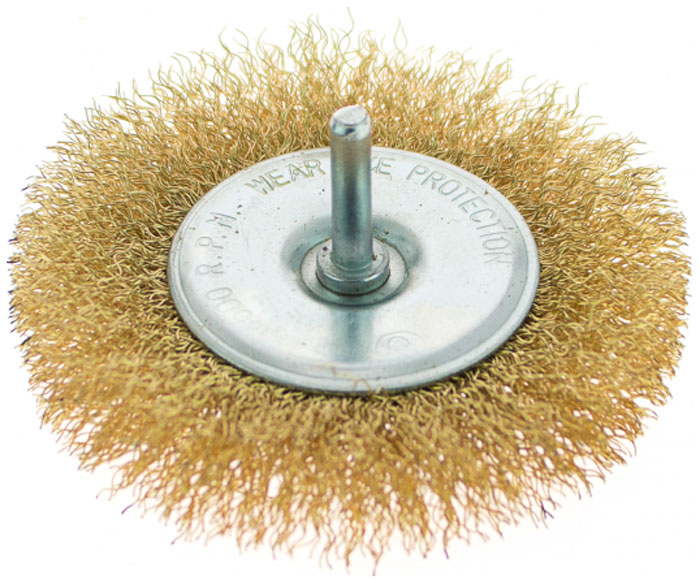 Изображение товара Корщетка-насадка Sturm! 5240604 для дрели,радиальная мягк.100мм,хвост 6мм, латун.волн.проволока