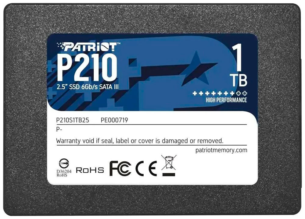Изображение товара Накопитель SSD Patriot Memory 2.5 P210 1000 Гб SATA III (P210S1TB25)