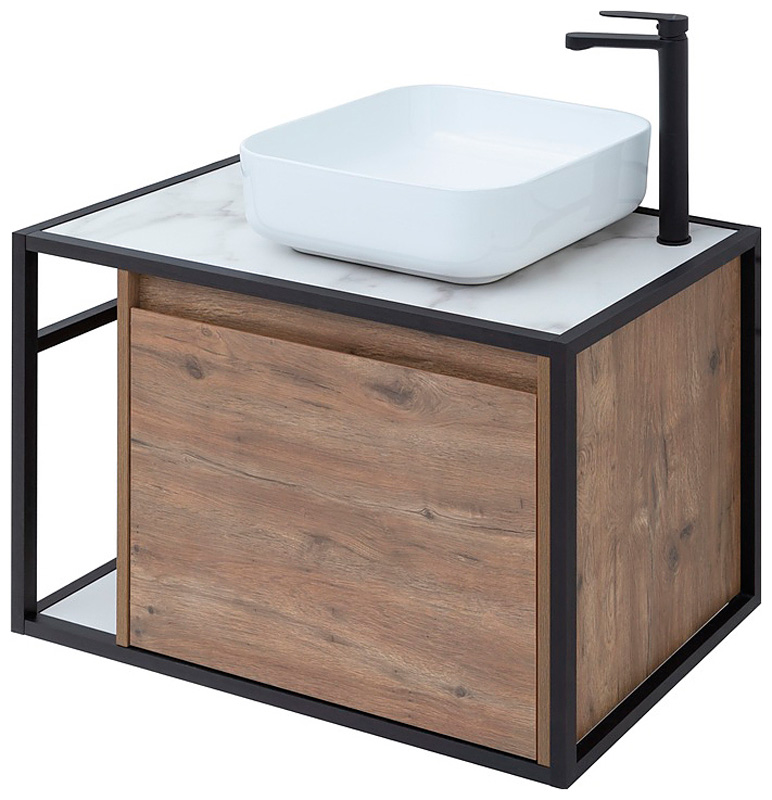 Изображение товара Тумба под раковину Aquanet Nova Lite Loft 75 R дуб рустикальный влагостойкая подвесная