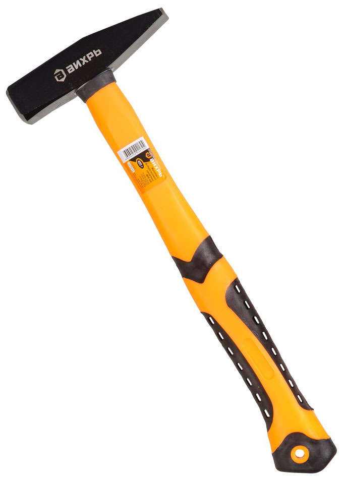 Изображение товара Молоток Вихрь 400гр квадратный боек фиберглассовая двухкомпонентная ручка 73/6/8/5