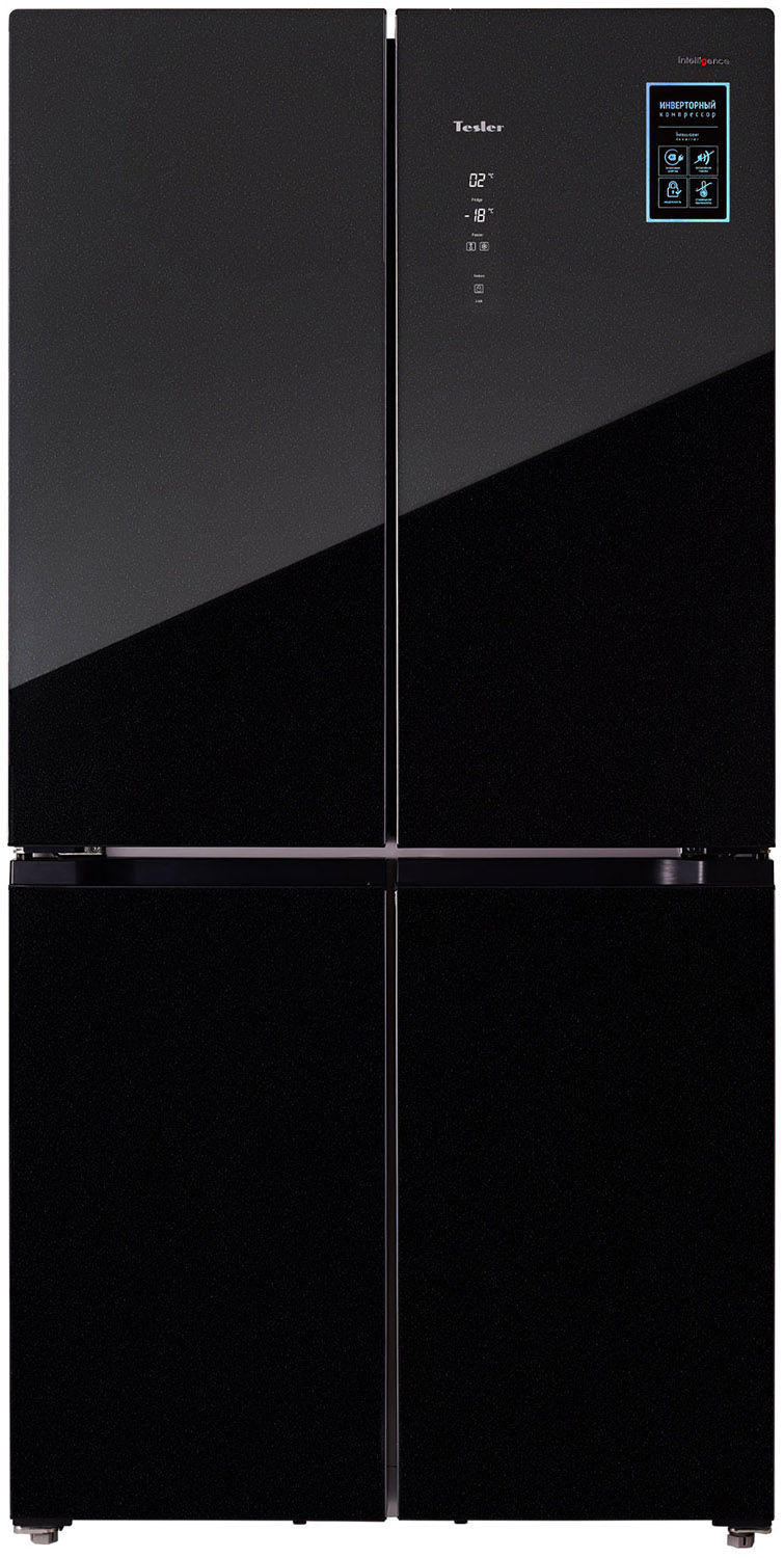 цена Многокамерный холодильник TESLER RCD-545I BLACK GLASS