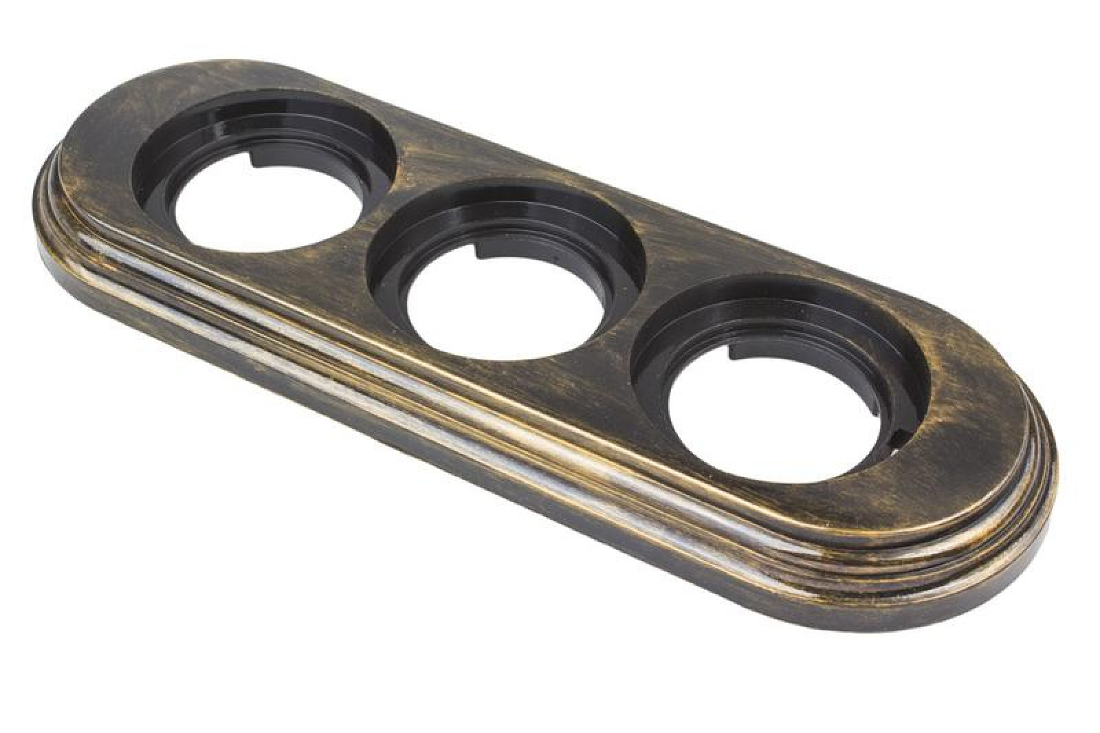 Изображение товара Декоративная рамка Bironi 3-м ретро пластик бронз для электроустройств