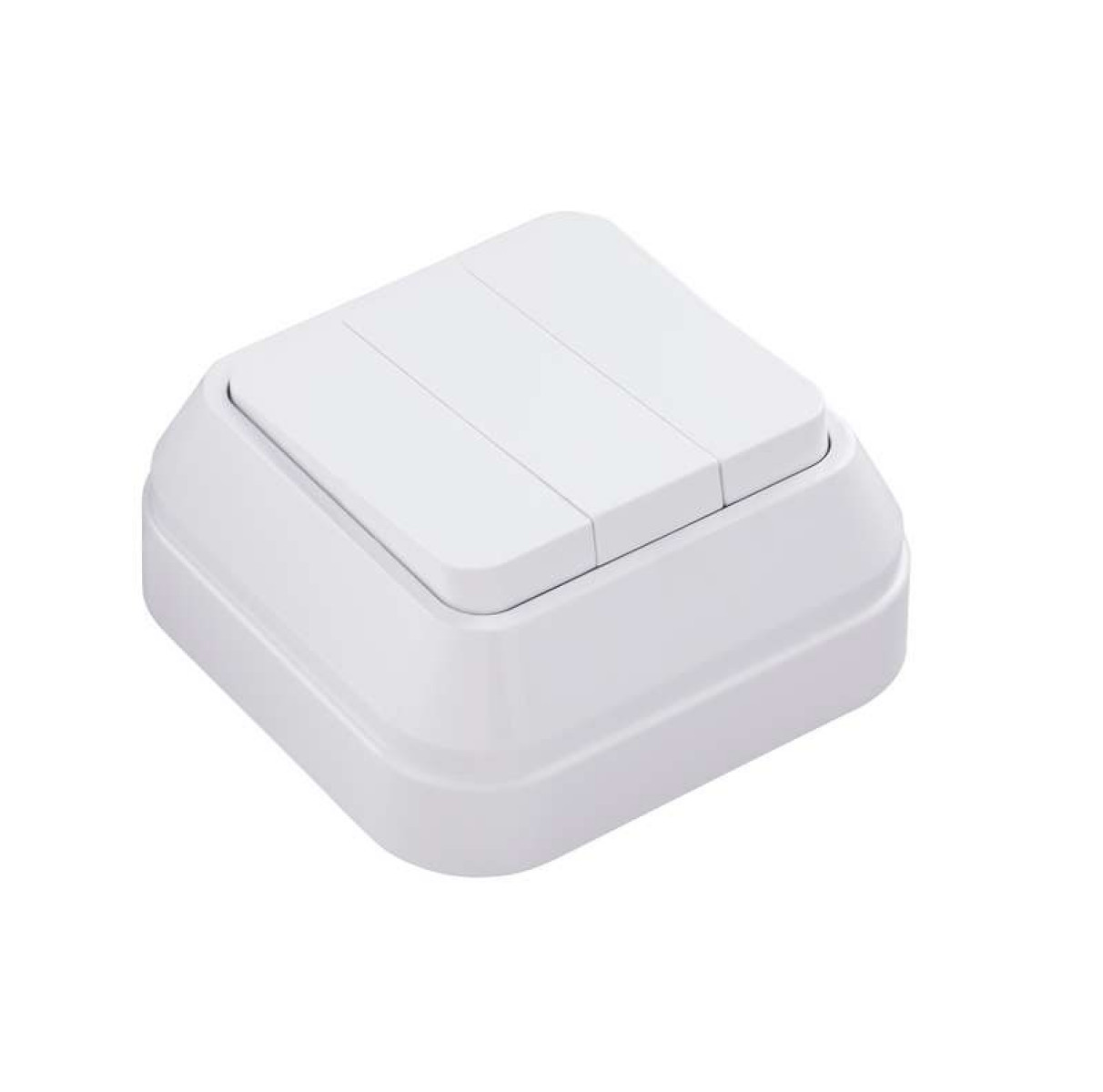 Изображение товара Выключатели, переключатели, диммеры Makel Выключатель 3-кл. ОП IP20 1вх. 3вых. бел.