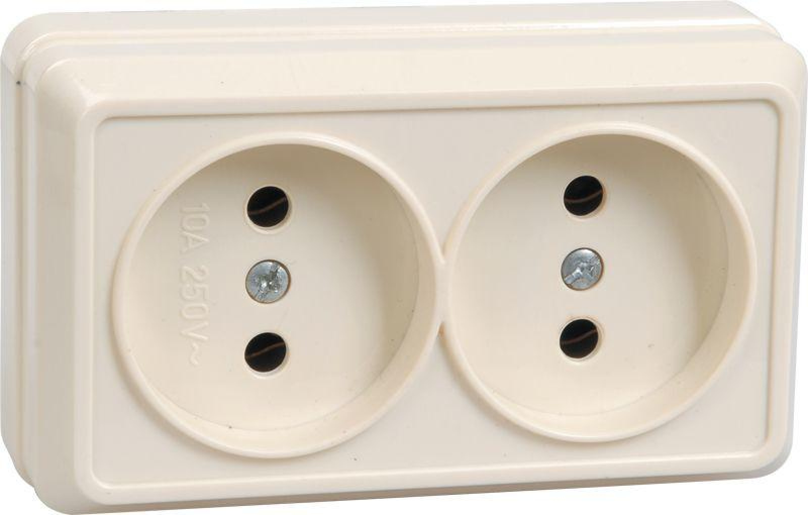 Изображение товара Розетки IEK Розетка 2-м ОП Октава 10А IP20 без заземл. крем.