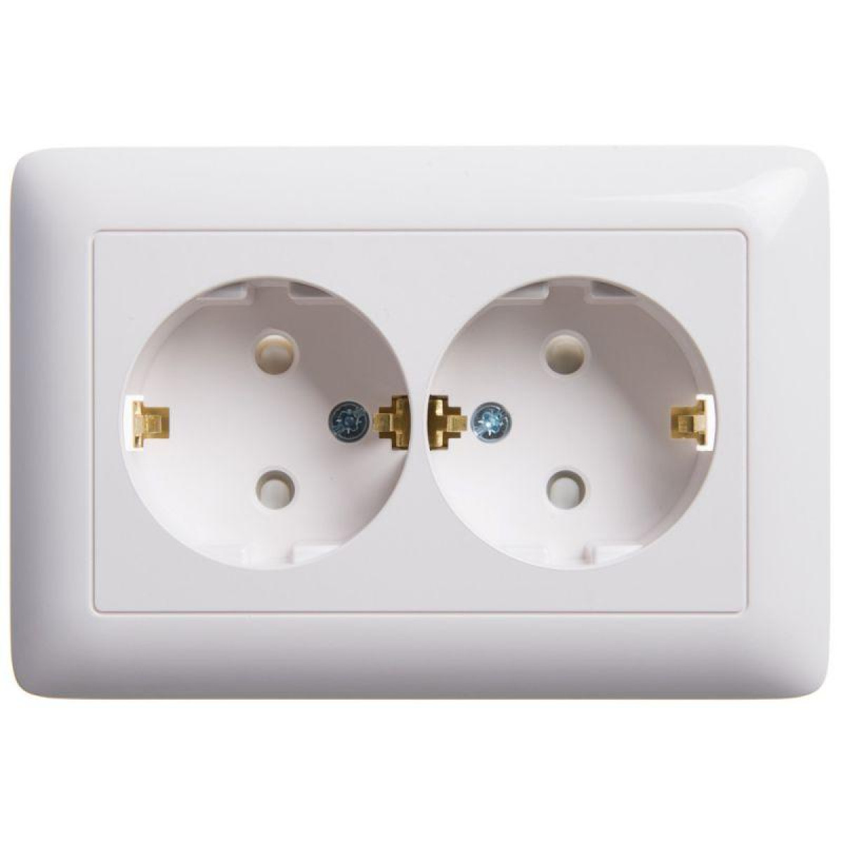 Изображение товара Розетки Systeme Electric Розетка 2-м СП Хит 16А IP20 с заземл. защ. шторки бел. SE