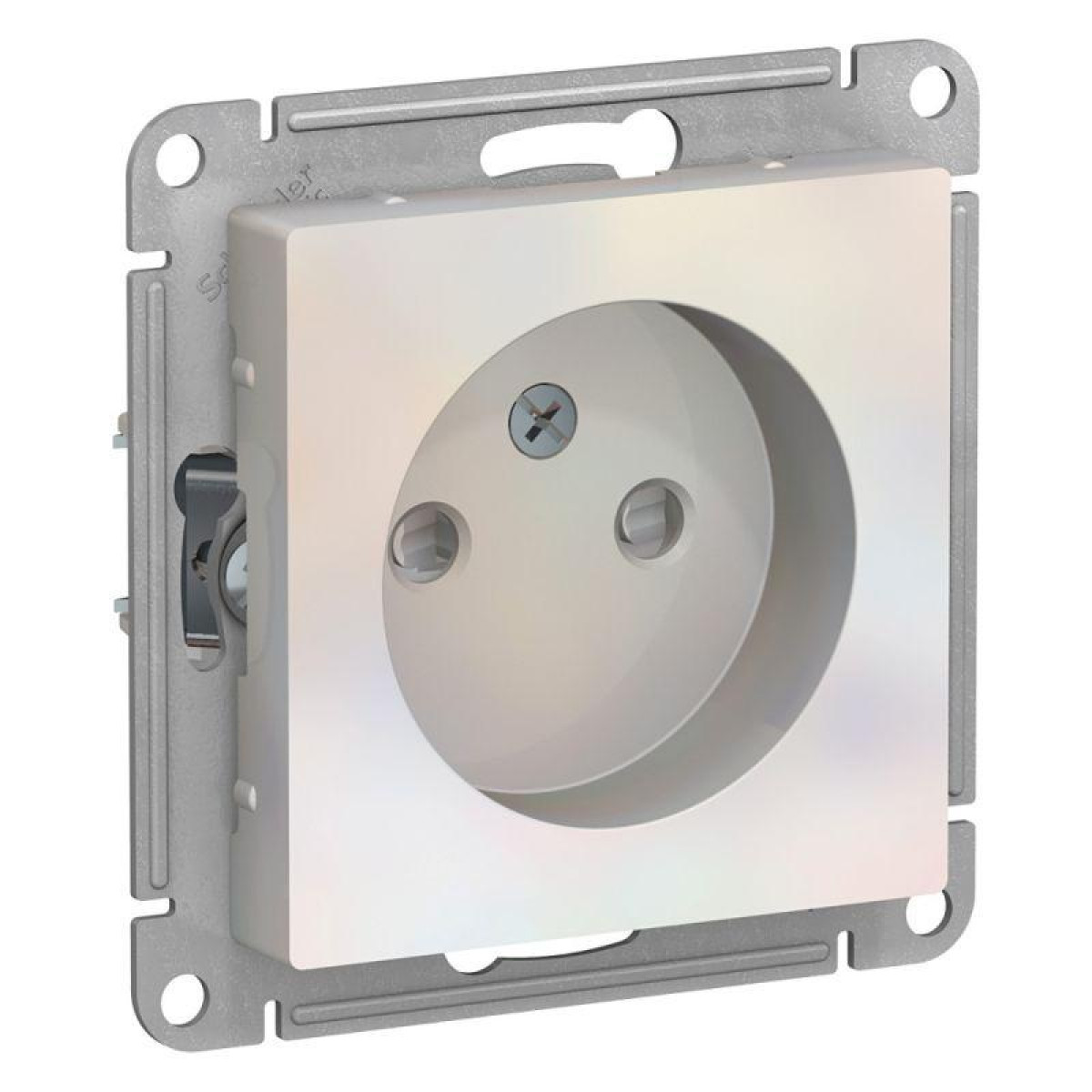 Изображение товара Розетка Systeme Electric AtlasDesign 16А IP20 без заземления шторки механизм жемчужный
