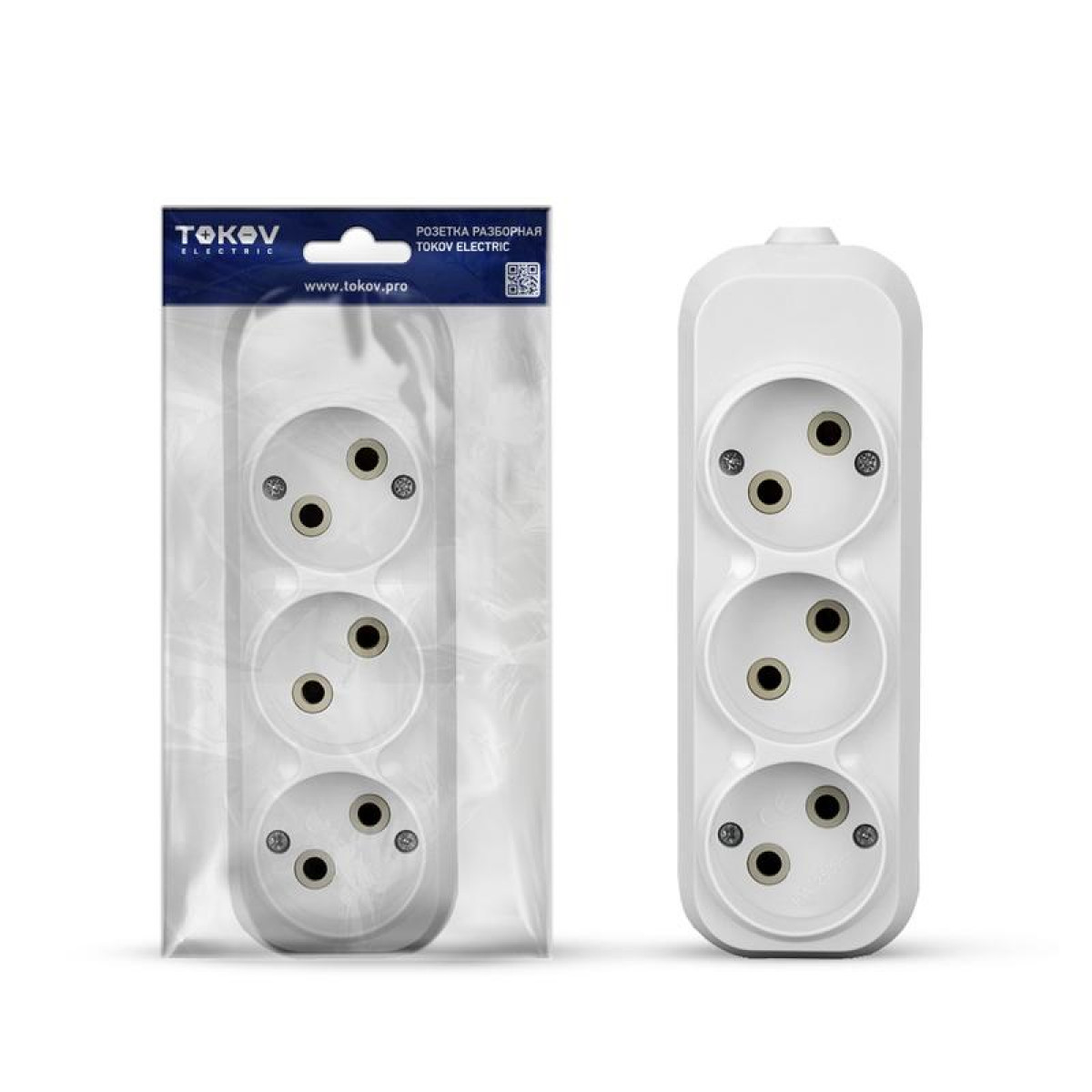 Изображение товара Переходник Tokov Electric Колодка удлинителя 3-м 10А без заземления