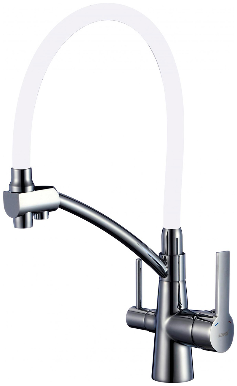 

Смеситель под фильтр для мойки Savol S-L1805L-02, сатин (матовый), Сатин/белый