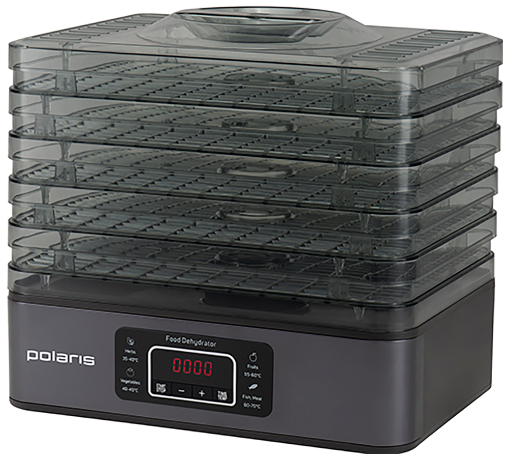 Изображение товара Сушилка для овощей и фруктов Polaris PFD 2108PV 5 поддонов черная