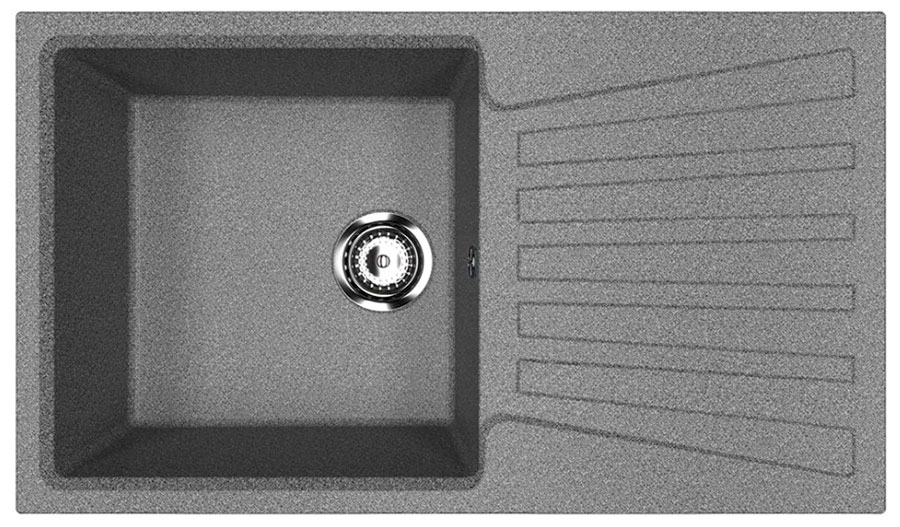 Изображение товара Кухонная мойка Ulgran U-703 темно-серый искусственный мрамор врезная