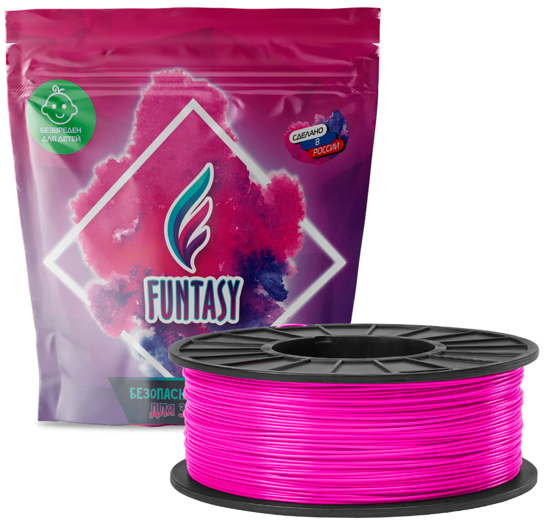 Пластик в катушке Funtasy PLA, 1.75 мм, 1 кг, розовый esun катушка pla пластика esun 1 75 мм 1кг зеленая pla 175g1