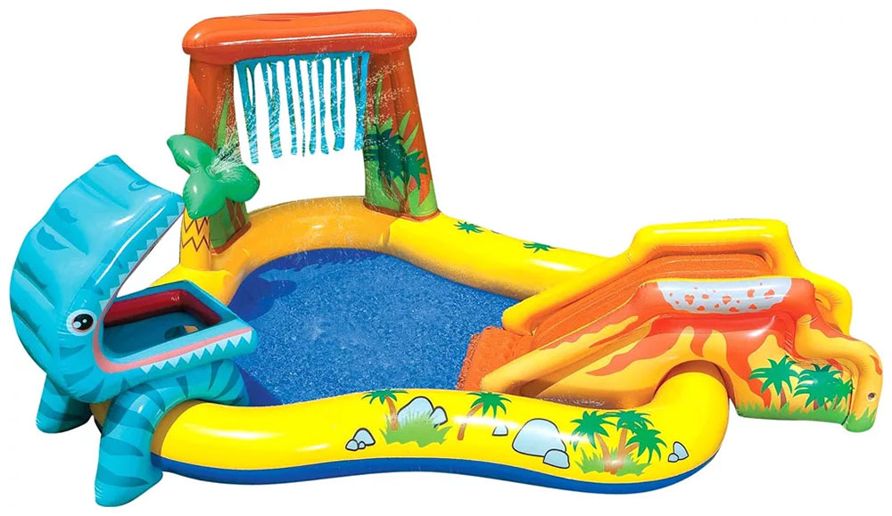 Изображение товара Игровой центр Intex Динозавр с горкой, шарами и распылителем 216 л