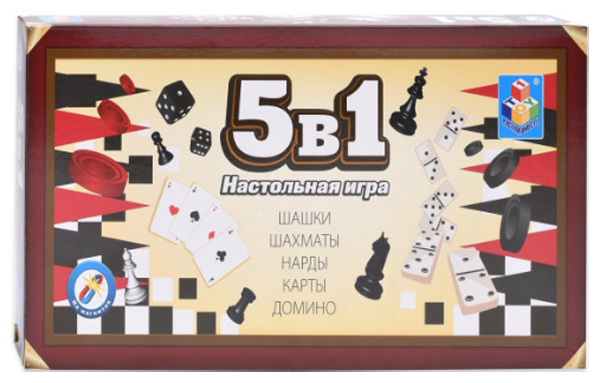 Игра настольная 5в1 1 Toy ''Шашки/шахматы/нарды/карты/домино'' на магните 25х13,2х3,5см Т12060 100 шт компл китайские деревянные карты с 200 китайскими персонажами с пиньинь используется в качестве игры в домино лучший подарок для детей
