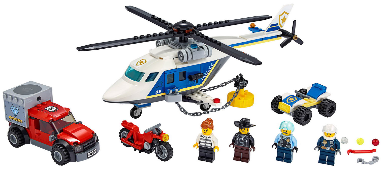 Конструктор Lego City Police Погоня на полицейском вертолёте 60243 конструктор lego juniors 10720 погоня на полицейском вертолете 63 дет