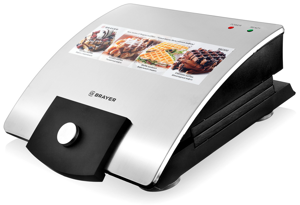 Изображение товара Вафельница Brayer 2300BR с антипригарным покрытием и индикатором готовности 750 Вт