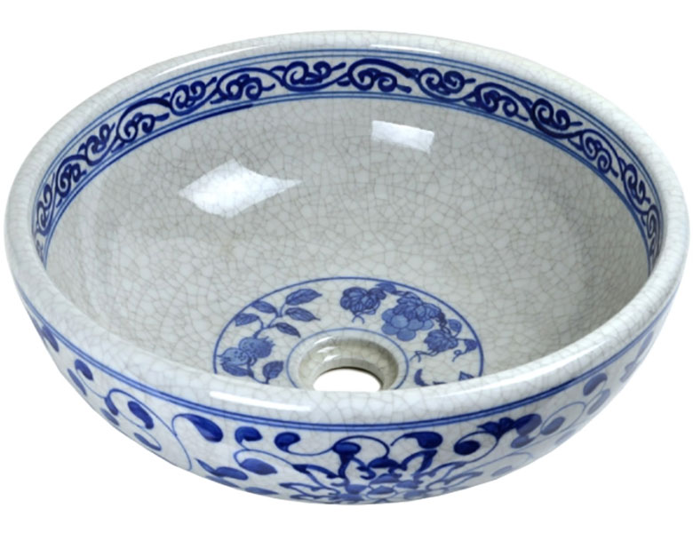 Изображение товара Раковина Bronze de Luxe Melody, белый/синий (2241)