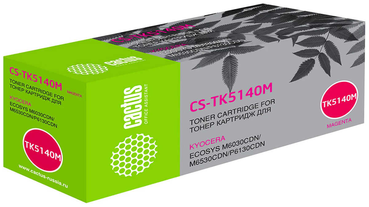 

Тонер-картридж Cactus CS-TK5140M для KYOCERA Ecosys M6030cdn/M6530cdn, пурпурный, ресурс 5000 страниц