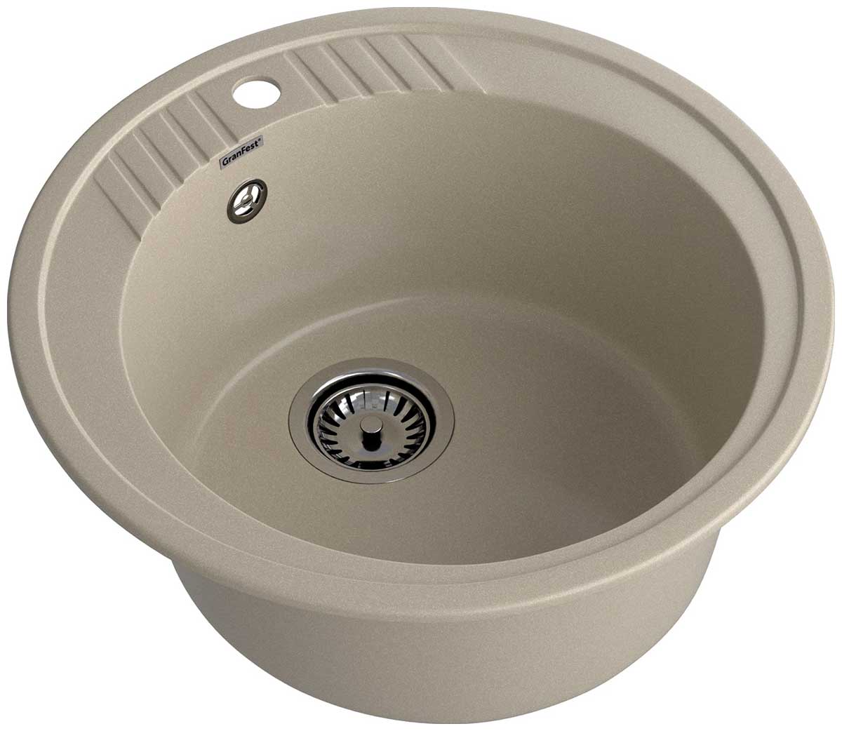 

Кухонная мойка GranFest RONDO 520, 1-чаша, D-520мм, топаз (R-520 топаз)