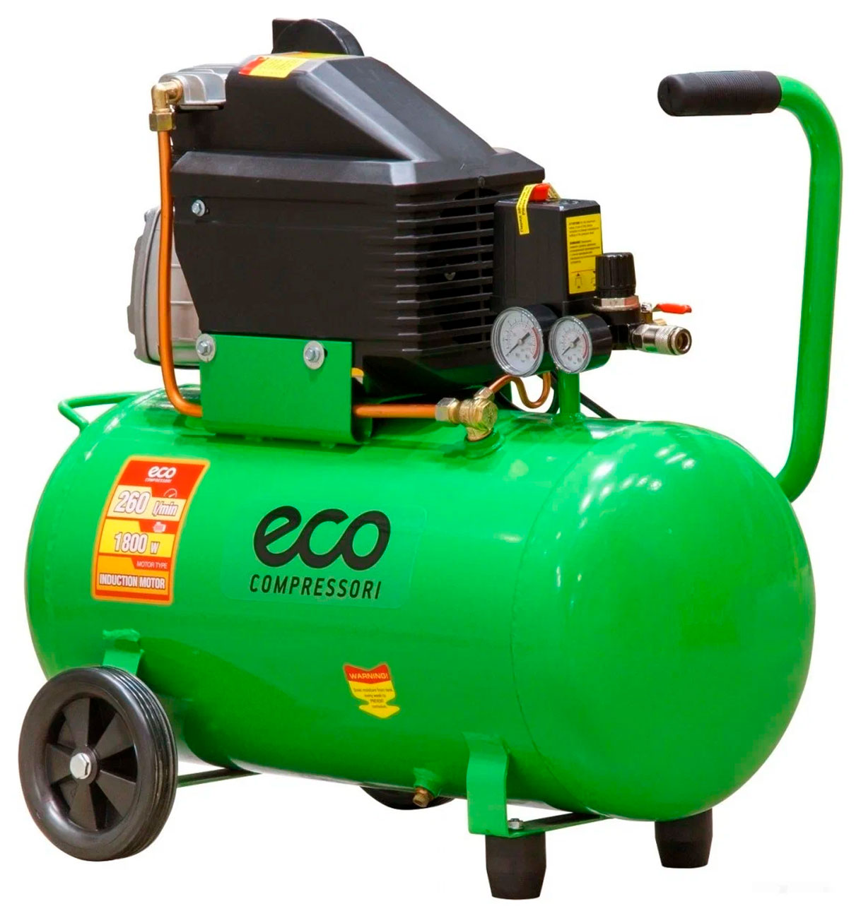 Изображение товара Компрессор Eco AE-501-4, 260 л/мин, 8 атм, коаксиальный масляный ресивер, 50 л, 220 В, 1.80 кВт