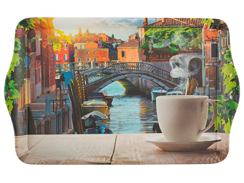 Изображение товара Поднос сервировочный Mallony FANTASIA, термостойкий пластик, 43.5х27х2.8см (008260)