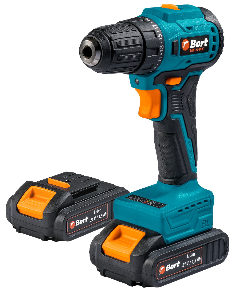 Изображение товара Дрель-шуруповерт Bort BAB-21-BLK (2x15Ah)