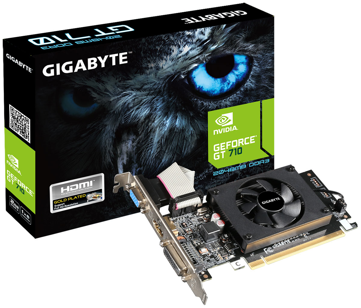 Изображение товара Видеокарта Gigabyte GeForce GT 710 LP D3 2GB GV-N710D3-2GL низкопрофильная