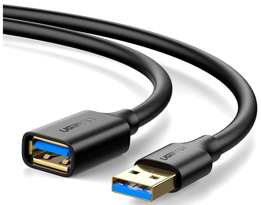 

Кабель Ugreen US129 (10368) USB 3.0 Extension Male Cable, 1 м, черный