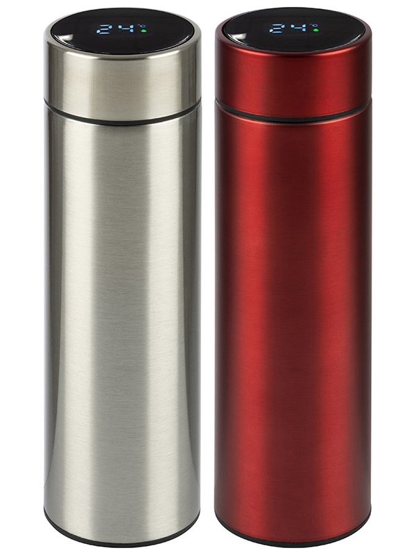 

Термобутылка Ecos BT-90, с LED индикатором температуры, Серебристый/красный