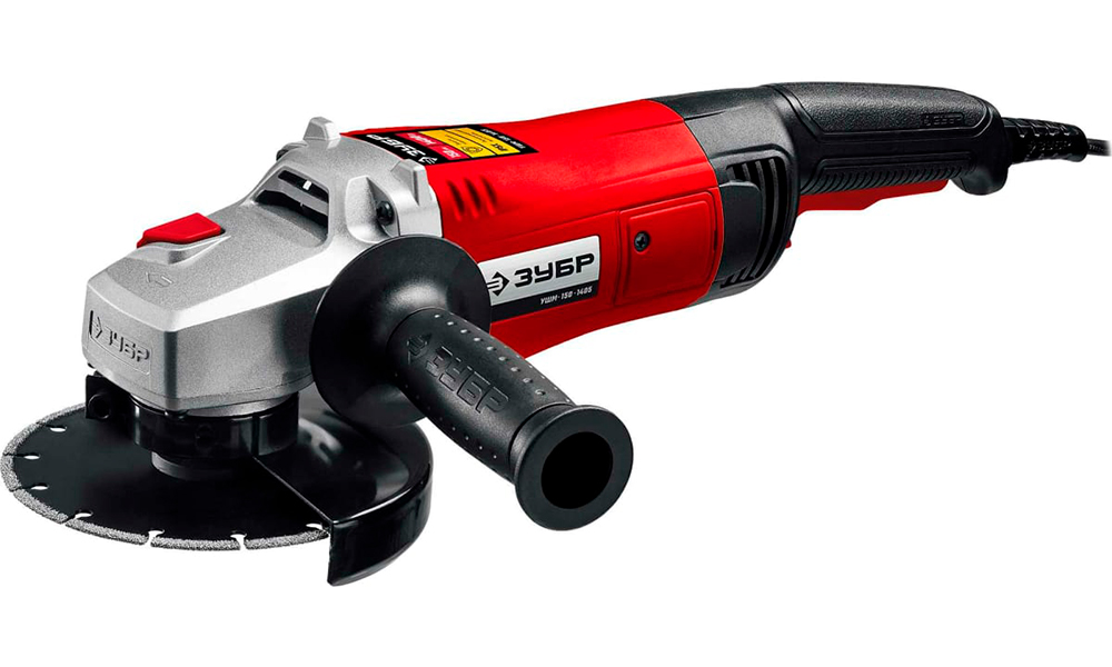Изображение товара Угловая шлифмашина ЗУБР 150 мм 1400 Вт с блокировкой защитой и поворотной головкой