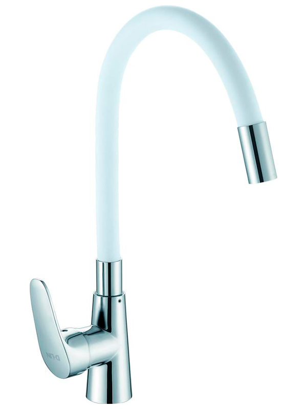 Изображение товара Смеситель для кухни D-Lin с гибким изливом хром однорычажный 5 лет гарантии