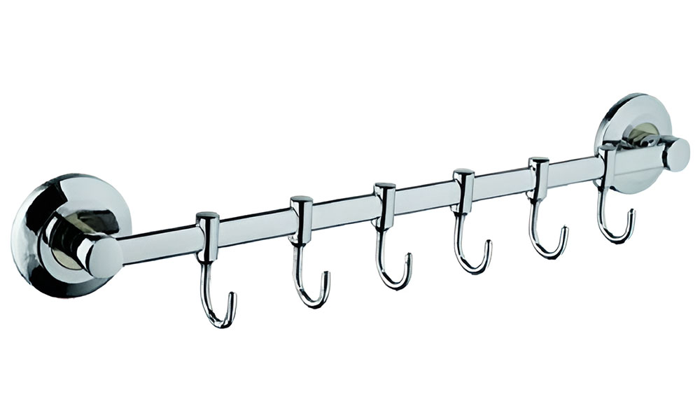 Изображение товара Планка с крючками для полотенец D-Lin хром (D201853-6)
