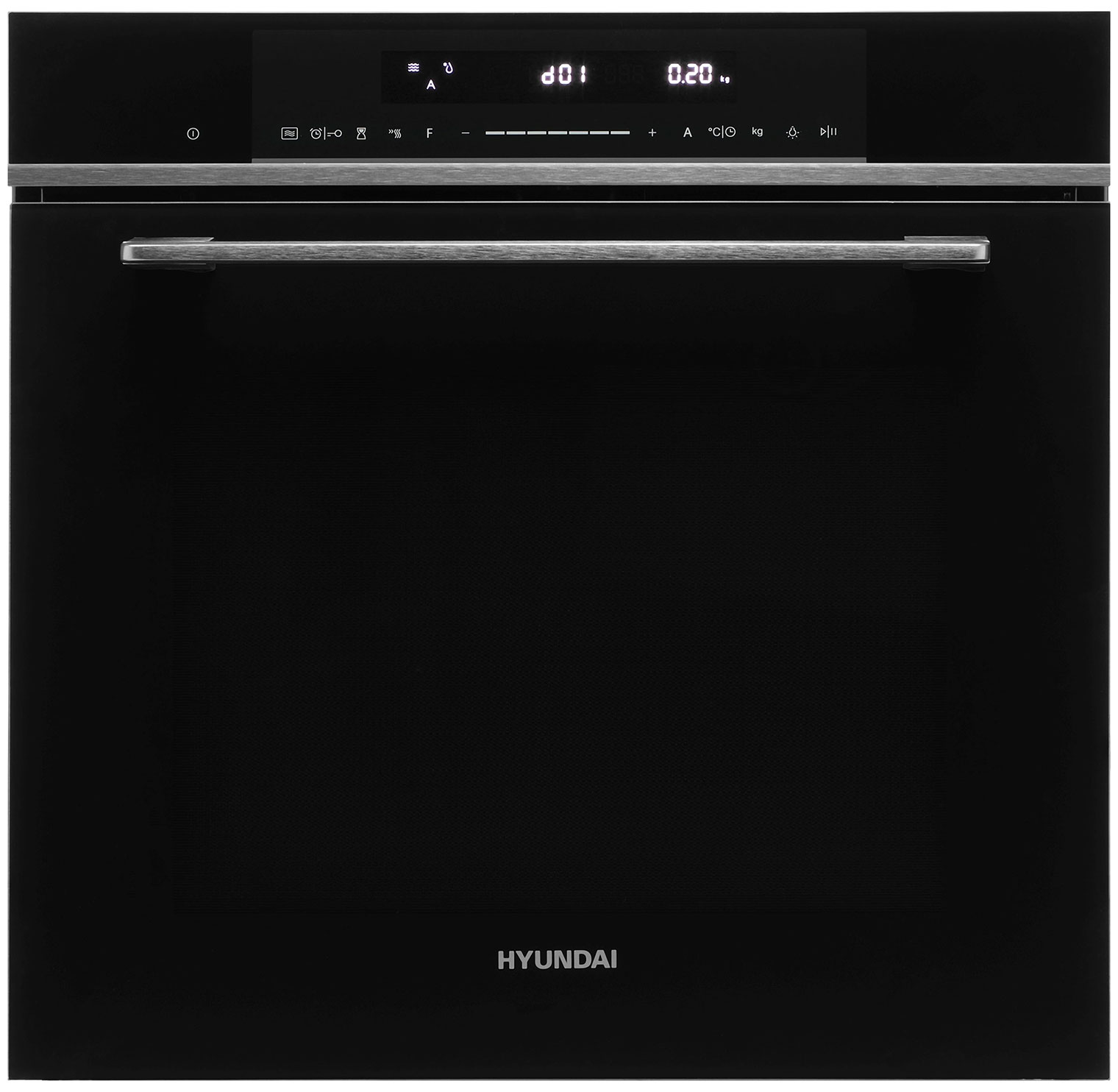 Изображение товара Электрический духовой шкаф Hyundai HMEO 6780 DX черное стекло серебристый