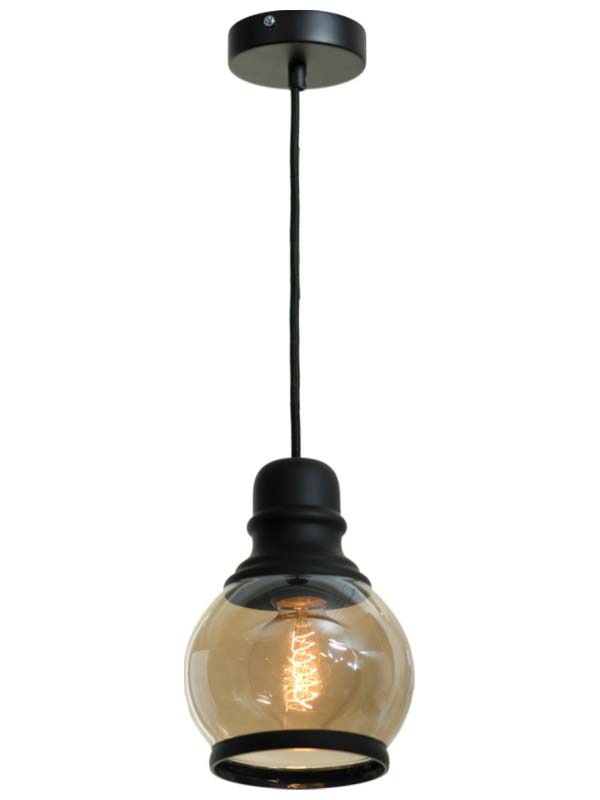 Изображение товара Подвесной светильник Lussole Loft Tonawanda GRLSP-9689 черный стекло диаметр 16 см кита