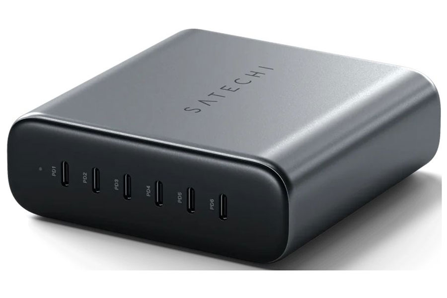 Изображение товара Компактное зарядное устройство Satechi 200W USB-C 6-Port PD GaN Charger EU для ноутбуков и гаджетов