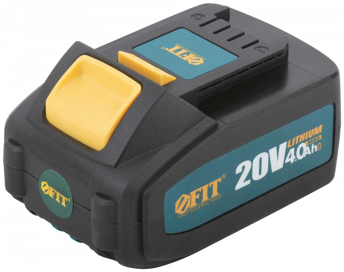 Изображение товара Батарея аккумуляторная Fit 20 В, Li-Ion, 4.0 Ач, 0.7 кг, индикатор заряда, коробка