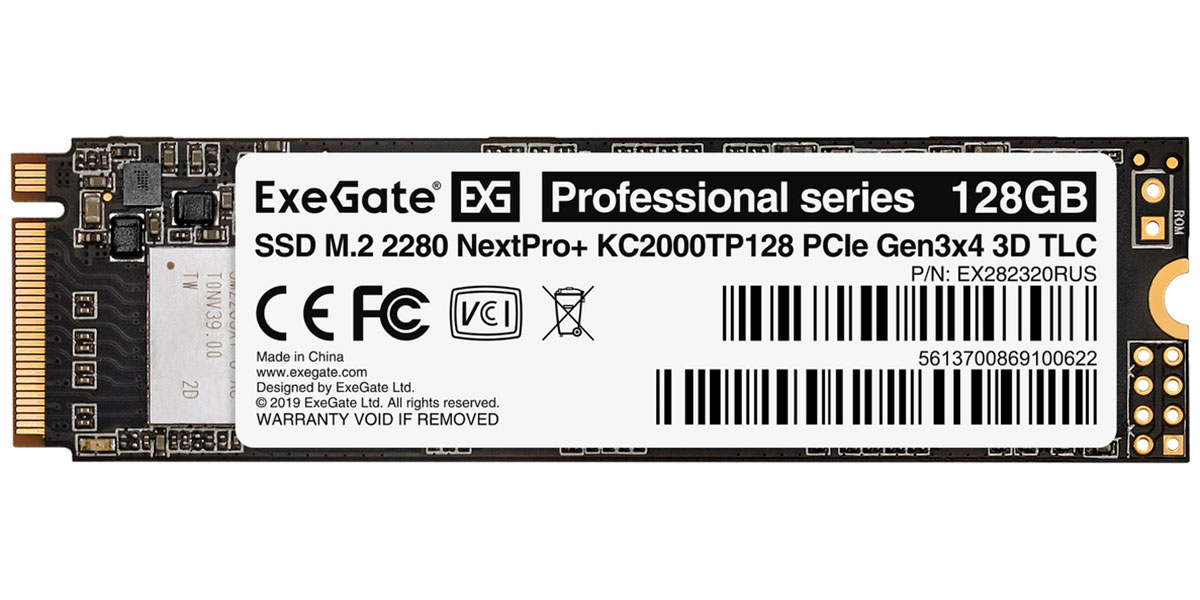 Изображение товара SSD ExeGate KC2000TP128 128 ГБ PCIe 3.0 M.2 2280