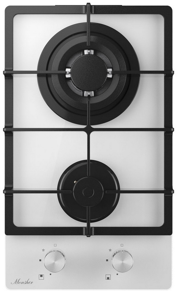 Изображение товара Газовая варочная панель Monsher MGG 33 Blanc с 2 конфорками и газ-контролем